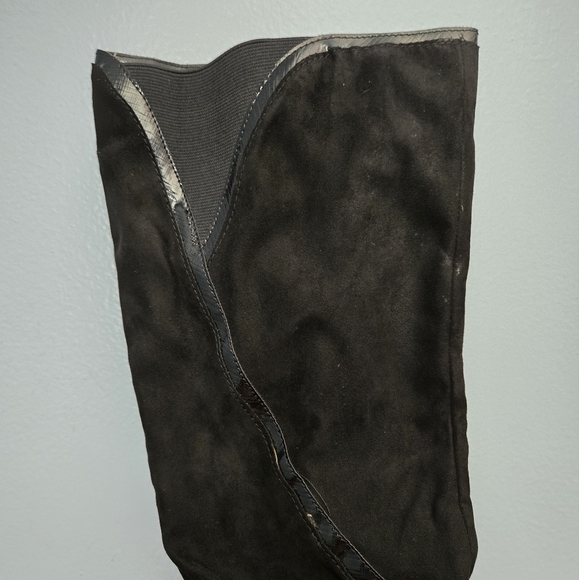 Karen Scott Mailaa Wide Calf Faux Suede Leather Heeled Zip Up Boots 6.5 - Picture 2 of 13